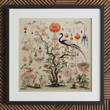 Queer Menagerie Pt 1 - Alien Bird Taxonomy Art Print / Canvas, 12x12’’ / 31x31cm / Black Frame / Matboard, Posters Prints & Visual Artwork,