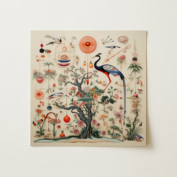 Queer Menagerie Pt 2 - Alien Bird Taxonomy Art Print / Canvas, 12x12’’ / 31x31cm / Unframed / no Border, Posters Prints & Visual Artwork,