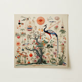 Queer Menagerie Pt 2 - Alien Bird Taxonomy Art Print / Canvas Square Detailed Whimsical Illustration Central Tree Intricate,