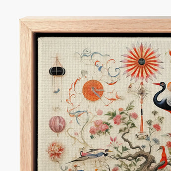 Framed Artwork Intricate Colorful Illustrations Birds Flowers Celestial Queer Menagerie, Alien Gay Bird, 18th-century Scientific