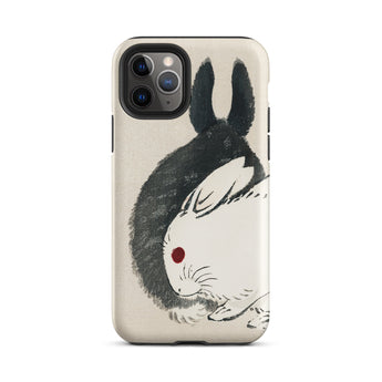 Rabbits - Kono Bairei Meiji Era Phone Case Iphone Case Yin-yang Rabbit Design Kono Bairei’s Black, White Rabbits Iphone, Bridging Meiji-era
