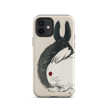 Rabbits - Kono Bairei Meiji Era Phone Case Phone Case Rabbit Design Kono Bairei’s Black, White Rabbits Iphone, Bridging Meiji-era