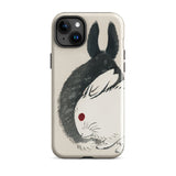 Rabbits - Kono Bairei Meiji Era Phone Case Phone Case Rabbit Design Kono Bairei’s Black, White Rabbits Iphone, Bridging Meiji-era
