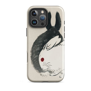 Rabbits - Kono Bairei Meiji Era Phone Case Iphone Case Rabbit Design Kono Bairei’s Black, White Rabbits Iphone, Bridging Meiji-era