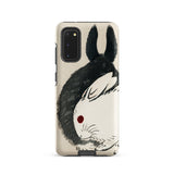 Rabbits - Kono Bairei Meiji Era Phone Case Black White Illustrated Rabbit Phone Case Red Dot Kono Bairei’s Black, Rabbits Iphone, Bridging
