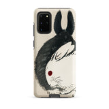 Rabbits - Kono Bairei Meiji Era Phone Case Black White Ink-style Rabbit Illustration Phone Case Red Kono Bairei’s Black, Rabbits Iphone,
