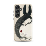 Rabbits - Kono Bairei Meiji Era Phone Case Black White Ink-style Rabbit Phone Case Red Dot Kono Bairei’s Black, Rabbits Iphone, Bridging