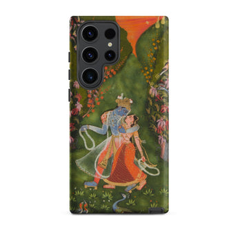 Radha & Krishna in a Flowering Grove Phone Case, Samsung Galaxy S23 Ultra / Matte, Mobile Cases, Toby Leon