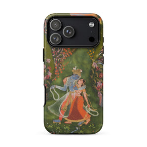 Radha & Krishna in a Flowering Grove Phone Case Iphone 17 Pro Max / Matte Iphone 12 Pro Max Case Aladdin Jasmine Design Twilight Hush,