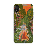 Radha & Krishna in a Flowering Grove Phone Case Iphone Xr / Matte Phone Case Radha Krishna Painting Twilight Hush, Rajasthani Grove,