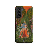 Radha & Krishna in a Flowering Grove Phone Case Samsung Galaxy S21 / Matte Vibrant Intricately Illustrated Phone Case Traditional Indian