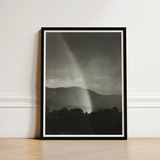 Black-framed Black-and-white Photograph Rainbow Mountains Trees Alfred Stieglitz’s, Nature’s Fleeting Magic, Stieglitz Art Print