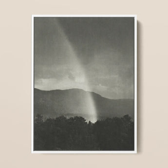 Rainbow - Alfred Stieglitz Black and White Art Print / Canvas Black-and-white Framed Dramatic Rainstorm Mountains Visible Stieglitz’s,
