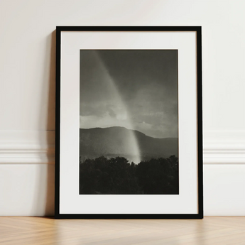Rainbow - Alfred Stieglitz Black and White Art Print / Canvas Black-framed Art Print Monochrome Photograph Rainbow Mountains Trees Alfred