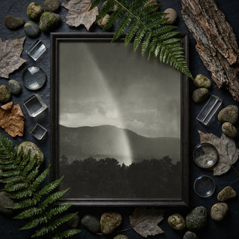 Rainbow - Alfred Stieglitz Black and White Art Print / Canvas Black-framed Photograph Grayscale Landscape Prominent Bolt Sky Distant Alfred
