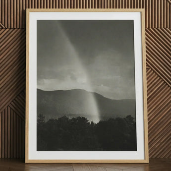 Rainbow - Alfred Stieglitz Black and White Art Print / Canvas Framed Black-and-white Photograph Mountains Trees Encased Light Stieglitz’s,
