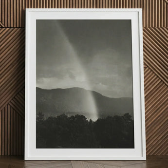 Rainbow - Alfred Stieglitz Black and White Art Print / Canvas Black-and-white Framed Photograph Mountains Trees Encased Simple Stieglitz’s,