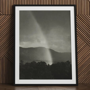 Rainbow - Alfred Stieglitz Black and White Art Print / Canvas Black-framed Black-and-white Photograph Mountains Trees Stieglitz’s, Nature’s