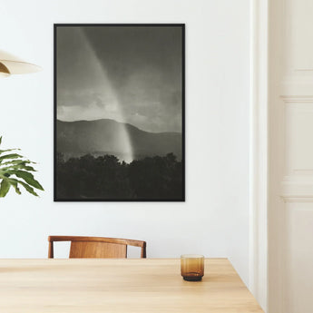 Rainbow - Alfred Stieglitz Black and White Art Print / Canvas Black-framed Black-and-white Photographic Print Mountain Landscape Rain Light