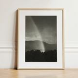 Rainbow - Alfred Stieglitz Black and White Art Print / Canvas Minimalist Wooden-framed Black-and-white Photograph Dramatic Rainbow Distant