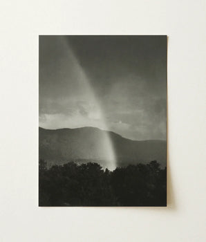 Black-and-white Photographic Print Dramatic Rainstorm Visible Rainbow Distant Alfred Stieglitz’s, Nature’s Fleeting Magic, Stieglitz Art