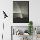 Rainbow - Alfred Stieglitz Black and White Framed Canvas, Black White Framed Photograph Sunbeams Stormy Clouds Mountain