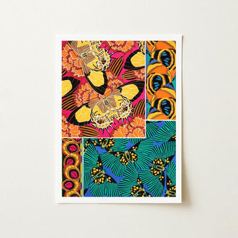 Rainbow Butterflies - E.a. Seguy Pochoir Art Print / Canvas Vibrant Butterfly-themed Bold Yellow Black Pink, Chromatic Exuberance Prints