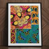 Rainbow Butterflies - E.a. Seguy Pochoir Art Print / Canvas Vibrant Butterfly-themed Art Print Black Frame White Bold Seguy Pochoir Art,