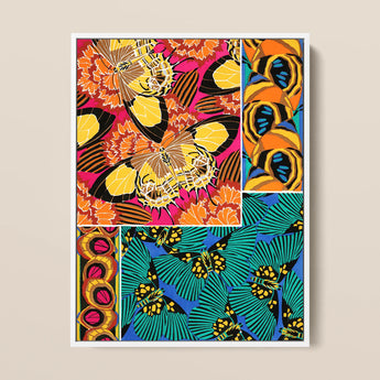Rainbow Butterflies - E.a. Seguy Pochoir Art Print / Canvas Vibrant Butterfly-themed Art Print Bold Yellow Black Pink Seguy Pochoir Art,