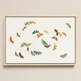 Rainbow Butterflies - Kamisaka Sekka Art Print / Canvas, 18x12’’ / 46x31cm / Natural Frame, Posters Prints & Visual Artwork, Toby Leon