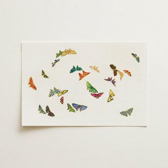 Rainbow Butterflies - Kamisaka Sekka Art Print / Canvas, 18x12’’ / 46x31cm / Unframed / no Border, Posters Prints & Visual Artwork, Toby