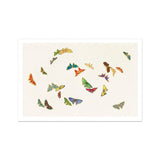 Rainbow Butterflies - Kamisaka Sekka Art Print / Canvas Colorful Scattered Random Pattern, Sekka’s, Japan’s Tumultuous Meiji Prints
