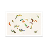 Rainbow Butterflies - Kamisaka Sekka Art Print / Canvas, 18x12’’ / 46x31cm / Unframed / White Border, Posters Prints & Visual Artwork, Toby