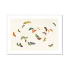 Rainbow Butterflies - Kamisaka Sekka Art Print, Colorful Butterflies Scattered Whimsical Pattern