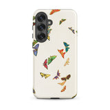 Rainbow Butterflies - Kamisaka Sekka Phone Case Samsung Galaxy S25 Plus / Matte Cream-colored Phone Case Adorned Vibrant Multicolored
