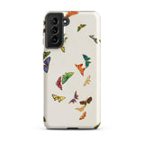Rainbow Butterflies - Kamisaka Sekka Phone Case Samsung Galaxy S21 Plus / Matte Vibrant Multi-colored Butterfly Pattern Adorns Off-white