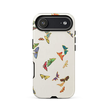 Rainbow Butterflies - Kamisaka Sekka Phone Case Iphone 17 Air / Matte White Butterfly-patterned Phone Case Black Accents Textured Surface