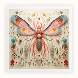 Rainbow Rover - Surreal Alien Taxonomy Art Print / Canvas Colorful Stylized Insect Large Wings Intricate Anatomical, Species,