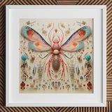 Rainbow Rover - Surreal Alien Taxonomy Art Print / Canvas Vibrant Intricately Detailed Insect Sculpture Translucent Blue Pink, Species,