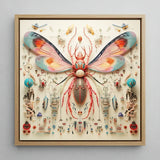 Rainbow Rover - Surreal Alien Taxonomy Art Print / Canvas Vibrant Intricately Detailed Mixed-media Artwork Central Pink Teal, Species,
