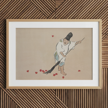 Raking - Kamisaka Sekka stampa d'arte xilografica Meiji / Canvas, 30x20’’ / 76x51cm / Cornice naturale / Matboard, poster, stampe e opere d'arte visiva,