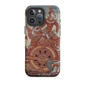 Rama’s Chariot - Thai Ramayana Mural Iphone Case, 16 Pro Max / Matte, Ornate Phone Case Chariot Design