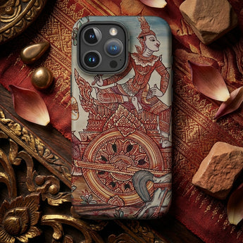 Rama’s Chariot - Thai Ramayana Mural Phone Case Phone Case Intricate Traditional Thai-inspired Illustration Figure Ornate Thai Ramayana