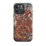 Rama’s Chariot - Thai Ramayana Mural Phone Case Iphone 16 Pro Max / Matte Ornate Phone Case Chariot Design Thai Ramayana Mural, Mural