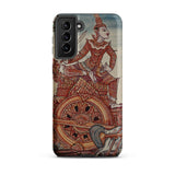 Rama’s Chariot - Thai Ramayana Mural Phone Case Samsung Galaxy S21 Plus / Matte Phone Case Detailed Illustration Ornate Red Gold