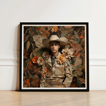 Beige Cowboy Hat Wide Brim Subtle Creases Worn Gay Arabic, Dandy, Rashid Stands Tall