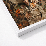 Framed Artwork Man Beige Trench Coat Surrounded Layered Gay Arabic Cowboy, Dandy, Rashid Stands Tall