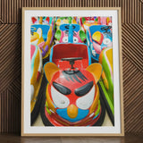 Rat Pack - Amusement Park Bumper Car Art Print / Canvas Vibrant Red Blue Angry Birds-themed, Prints