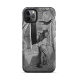 The Raven Edgar Allan Poe - Gustave Dore Phone Case Iphone 11 Pro Max / Matte Black White Edgar Allan Poe-themed Iphone Case Gustave Doré’s
