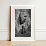 The Raven - Gustave Dore Art Print / Canvas, 12x18’’ / 31x46cm / White Frame / Matboard, Posters Prints & Visual Artwork, Toby Leon